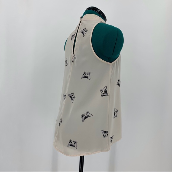 Everly Sleeveless Kitten Mock Neck Blouse, Small - Picture 11 of 16